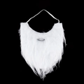 Barbe de Père Noël blanche et réaliste en fibres synthétiques avec bande élastique de cosplay - Adult Standard Beard