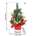 Mini albero di Natale con bacche rosse e base a pois per decorazione da tavolo - Stile Base a Pois Bianchi