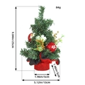 Mini albero di Natale artificiale con aghi di pino e bacche rosse per decorazione tavolo - Base Rossa Con Palla di Natale