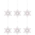 6 Stück transparente Acryl-Schneeflocken-Anhänger für den Weihnachtsbaumschmuck - Transparenter Schneeflockenanhänger