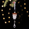 Klarer Acryl-Zapfenanhänger mit Bernsteinspitze und Kristalltropfen für Weihnachtsdekoration - Braun