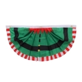 Christmas pleated half fan bunting flag with green elf outfit design and brass grommets - Elf