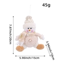 Plush Christmas snowman hanging ornament with white fleece fabric and knitted hat - Snowman
