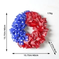 Independence Day mesh wreath with stars and stripes pattern, 40cm patriotic decoration - Red White Stripe Style / 40CM