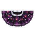 Bandiera a ventaglio Halloween con motivo a scacchi viola e teschio bianco - Stile Teschio Viola (万圣节皱褶扇形旗03)