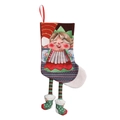 Kerstsok met cartoonmeisje en lange benen voor feestelijke huisdecoratie en geschenken - Kabouter Stijl 09