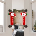 Fundas navideñas para manijas de Papá Noel en terciopelo rojo con bordado blanco HO HO HO - Papá Noel