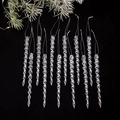 12er Set klare Acryl Eiszapfen Anhänger für die Weihnachtsbaumdekoration - 13CM (12 pro Packung) / Transparent