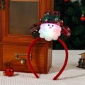 Cerchietto Babbo Natale luminoso con cappello a quadri rosso verde e luci a LED - Cerchietto Babbo Natale Plaid