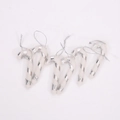 Set di 6 decorazioni natalizie a forma di bastoncino di zucchero bianco e argento lucido - Stile Argento