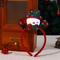 Cerchietto natalizio pupazzo di neve luminoso con cappello scozzese e luci LED calde - Cerchietto Pupazzo di Neve Plaid
