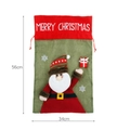 Large Santa drawstring gift bag with Merry Christmas text, size 56cm by 34cm - Santa Claus