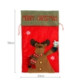 Large Christmas gift bag with 3D reindeer design and Merry Christmas embroidery - Elk Style