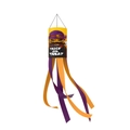 Manche à air citrouille Halloween avec rubans orange et violets pour décoration Trick or Treat - Citrouille au Chapeau de Sorcière (05)