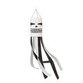 Manche à air fantôme d'Halloween avec motif crâne et rubans suspendus pour décoration jardin - Crâne Noir et Blanc Simple (07)