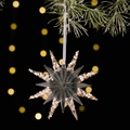 Sparkling star Christmas tree ornament with golden sequins and transparent acrylic design - Star Style