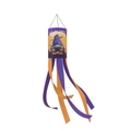 Manche à air d'Halloween avec rubans violets et orange et motif de gnome sorcier - Gnome Violet Orange (11)