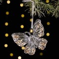 Christmas tree butterfly pendant in transparent acrylic with sparkling gold sequins - Butterfly Design