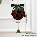Christmas honeycomb bell ornament with green velvet bow and pine cones, approx. 35cm length - Approx 11*35cm / Red and Green Honeycomb Ball (Style 05)