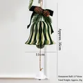 Green and white honeycomb paper bell ornament with pine cones and velvet bow - Approx 11*35cm / Dark Green and Off-White Bell (Style 011)