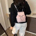 Pink faux leather mini backpack with chain straps and silver twist lock closure - Pink
