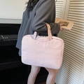 Minimalist light pink quilted laptop sleeve for 13-14 inch tablets and notebook computers - Pink