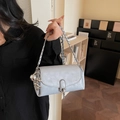 Chic light blue crossbody chain bag with metallic balloon dog charm for women - Blue with Charm