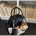 Sac bowling noir avec breloque chiot et bandoulière réglable pour femmes - Avec Pendentif / Noir