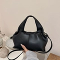 Bolso de mano nube negro de moda con asa superior y correa fina para mujer - Negro