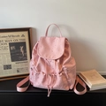 Zaino rosa chic con coulisse e motivo a stelle argentate in stile college trendy - Rosa