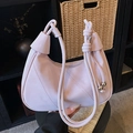 Chic light purple hobo bag with knotted handle and diagonal stitching detail - Purple