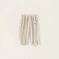 Pantaloni jogger in cotone beige per bambini con vita elastica e stampa INSGode - Albicocca Beige / 80