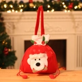 Sac cadeau de Noël avec motif ours polaire 3D et cordon de serrage rouge pour bonbons - Style Ours Polaire