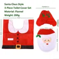 Set copriwater natalizio con Babbo Natale, tappetino e coperchio del serbatoio in rosso - Stile Babbo Natale (老人马桶套)
