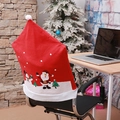 Housses de chaise de Noël Père Noël avec motifs festifs pour décoration de table de fête - Housse de chaise à motifs avec bordure rouge