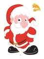 Christmas static window sticker featuring cartoon Santa Claus with star accents Style 01 - Cartoon Santa Style (01)
