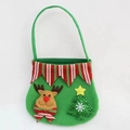 Grüne Weihnachtsgeschenktasche aus Filz mit 3D-Rentier und Pailletten-Tannenbaum - Rentier-Stil