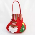 Rote Weihnachts-Geschenktüte aus Filz mit 3D-Weihnachtsmann und grünem Glitzerbaum - Weihnachtsmann-Stil