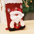 Housse de bouteille de vin Père Noël en toile rouge pour décoration de table de Noël - Père Noël