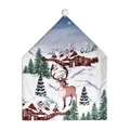 Detail der Weihnachts-Stuhlhussen mit Rentier-Motiv und weißem Plüsch-Pompon - Rentier-Stil