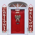 Weihnachtsbanner-Set mit rot-schwarzem Karomuster, Weihnachtsmann und Schneemann - Rot Schwarz Karo Santa/Snowman Stil (003)