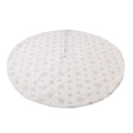 White plush Christmas tree skirt with golden sequin snowflake embroidery decorations - 90cm / Gold Snowflake Sequin Tree Skirt