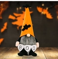 Halloween faceless gnome plush decoration with orange bat hat and BOO sign - Orange Hat Style