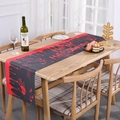 Halloween table runner with bloody handprints and Happy Halloween text for party decor - Table Runner 04