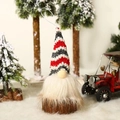 Gnome de Noël lumineux en peluche avec bonnet tricoté rouge et noir pour décoration - Style B Ornement Suspendu Gnome LED