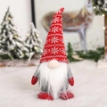 Gnomo de Navidad con gorro de punto rojo y barba blanca para decoración festiva de hogar - Gnomo Sentado Estilo C