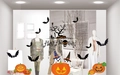 Halloween static window clings featuring Happy Halloween text with bats and ghost decals - Dead Tree Pumpkin Little Ghost Set Style (16008)