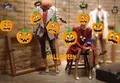 Halloween window decals featuring cartoon pumpkins, spiders, and bats for party decor - Spider Pumpkin Expression Pendant Style (2018-010)