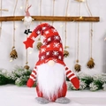 Gnomo natalizio di peluche con cappello rosso a fiocchi di neve e stella - Gnomo con Cappello Maglia Stella Fiocco - Rosso / Rosso