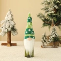 Christmas gnome wine bottle cover with green striped hat and white beard decoration - Green